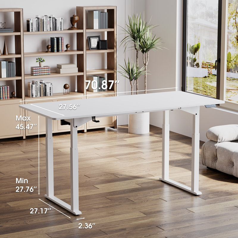 Ignas Dual Motor 4 Legs Height Adjustable Electric Standing Desk 45.47 H x 70.87 W x 27.56 D